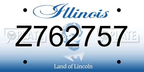 Z762757 Illinois License Plate