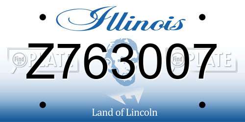 Z763007 Illinois License Plate