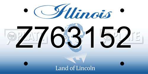 Z763152 Illinois License Plate