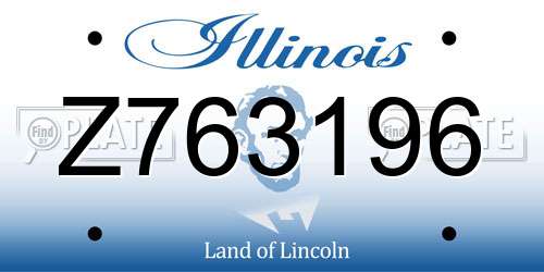 Z763196 Illinois License Plate