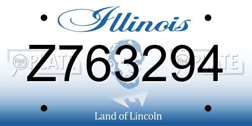 Z763294 Illinois License Plate
