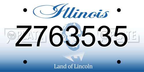 Z763535 Illinois License Plate