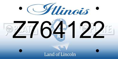 Z764122 Illinois License Plate