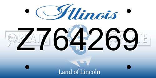 Z764269 Illinois License Plate