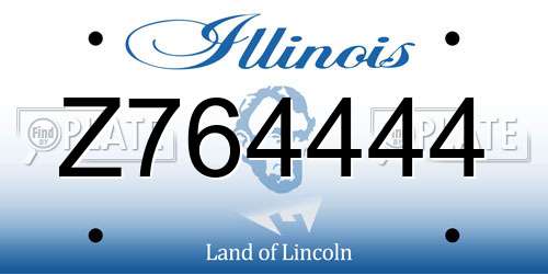 Z764444 Illinois License Plate