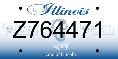 Z764471 Illinois License Plate