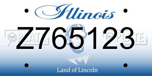 Z765123 Illinois License Plate