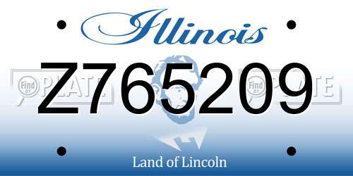 Z765209 Illinois License Plate