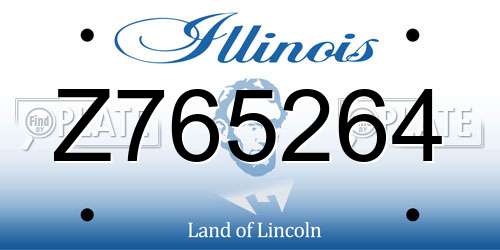 Z765264 Illinois License Plate