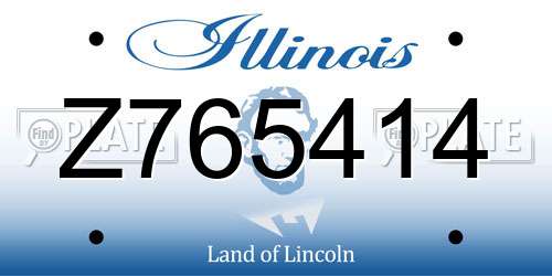 Z765414 Illinois License Plate