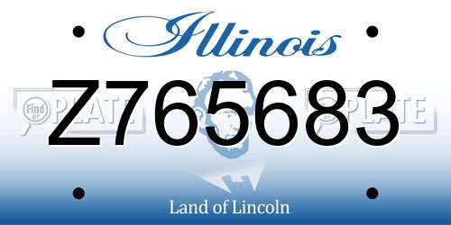 Z765683 Illinois License Plate