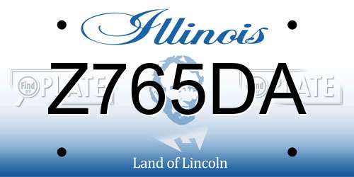 Z765DA Illinois License Plate