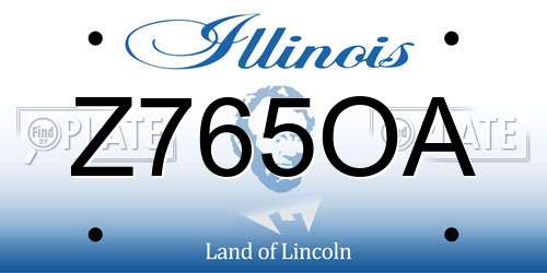 Z765OA Illinois License Plate
