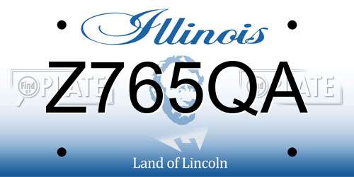 Z765QA Illinois License Plate