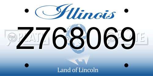 Z768069 Illinois License Plate