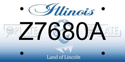 Z7680A Illinois License Plate