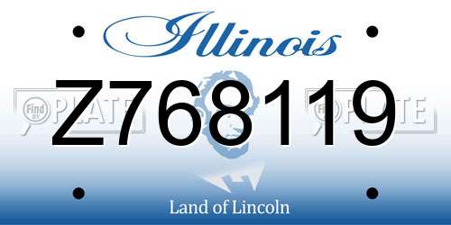 Z768119 Illinois License Plate