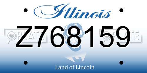 Z768159 Illinois License Plate