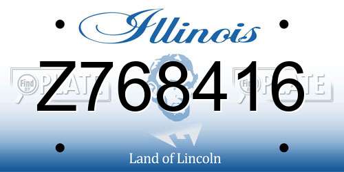 Z768416 Illinois License Plate