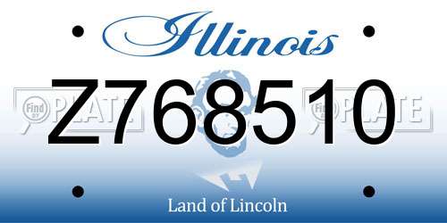 Z768510 Illinois License Plate