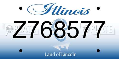 Z768577 Illinois License Plate