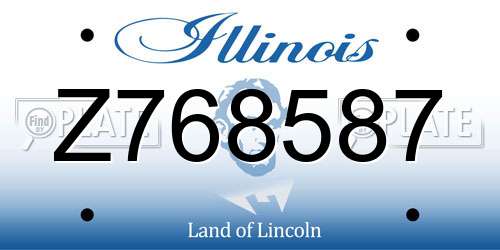 Z768587 Illinois License Plate