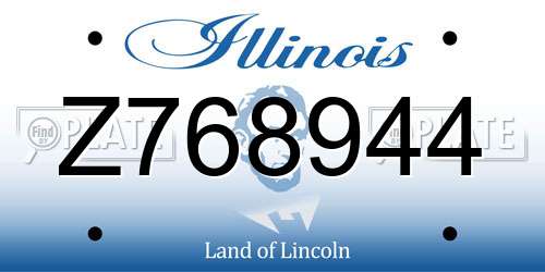 Z768944 Illinois License Plate