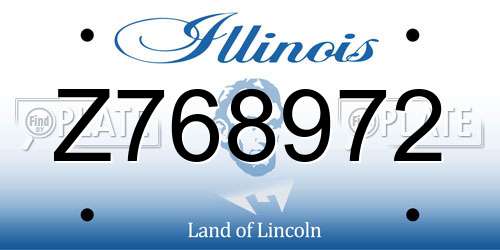 Z768972 Illinois License Plate