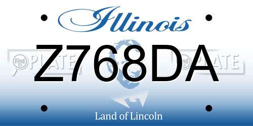 Z768DA Illinois License Plate