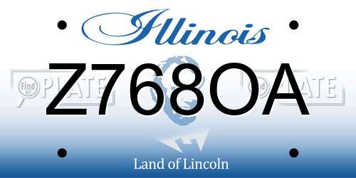 Z768OA Illinois License Plate