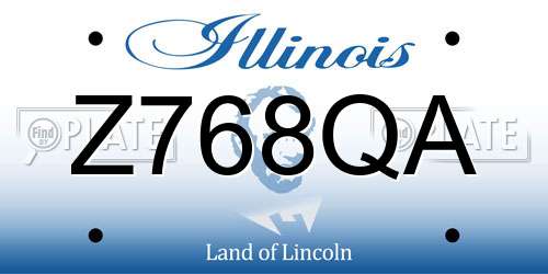 Z768QA Illinois License Plate