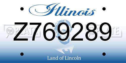 Z769289 Illinois License Plate