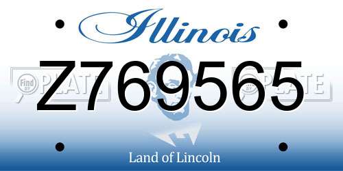 Z769565 Illinois License Plate