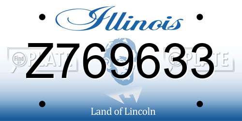 Z769633 Illinois License Plate