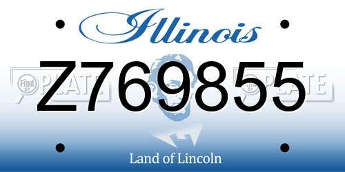 Z769855 Illinois License Plate