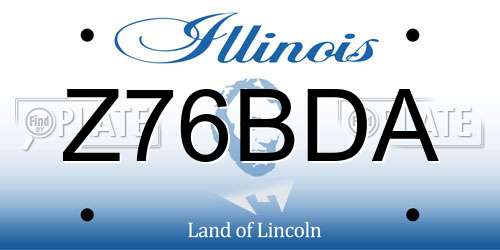 Z76BDA Illinois License Plate
