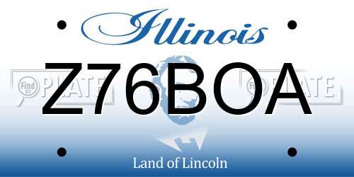 Z76BOA Illinois License Plate