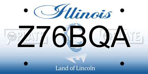Z76BQA Illinois License Plate