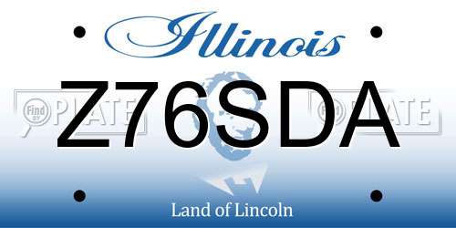 Z76SDA Illinois License Plate