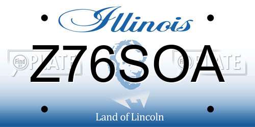 Z76SOA Illinois License Plate