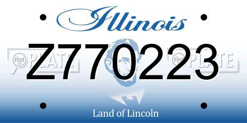 Z770223 Illinois License Plate