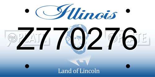 Z770276 Illinois License Plate