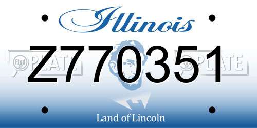 Z770351 Illinois License Plate
