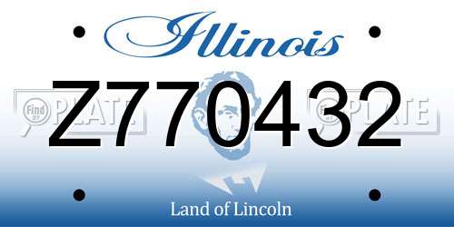 Z770432 Illinois License Plate