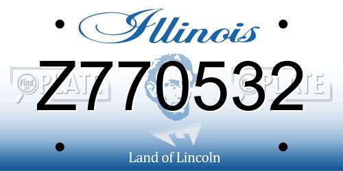 Z770532 Illinois License Plate