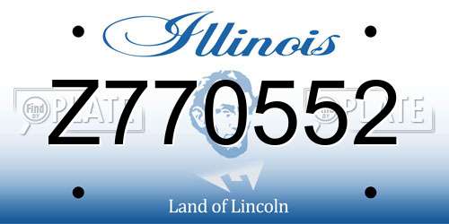 Z770552 Illinois License Plate