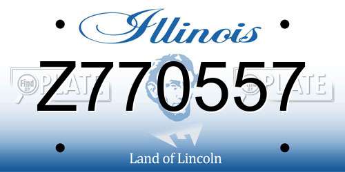 Z770557 Illinois License Plate