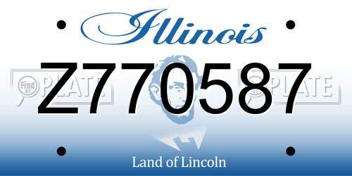Z770587 Illinois License Plate