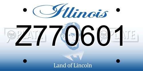 Z770601 Illinois License Plate