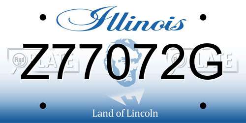 Z77072G Illinois License Plate